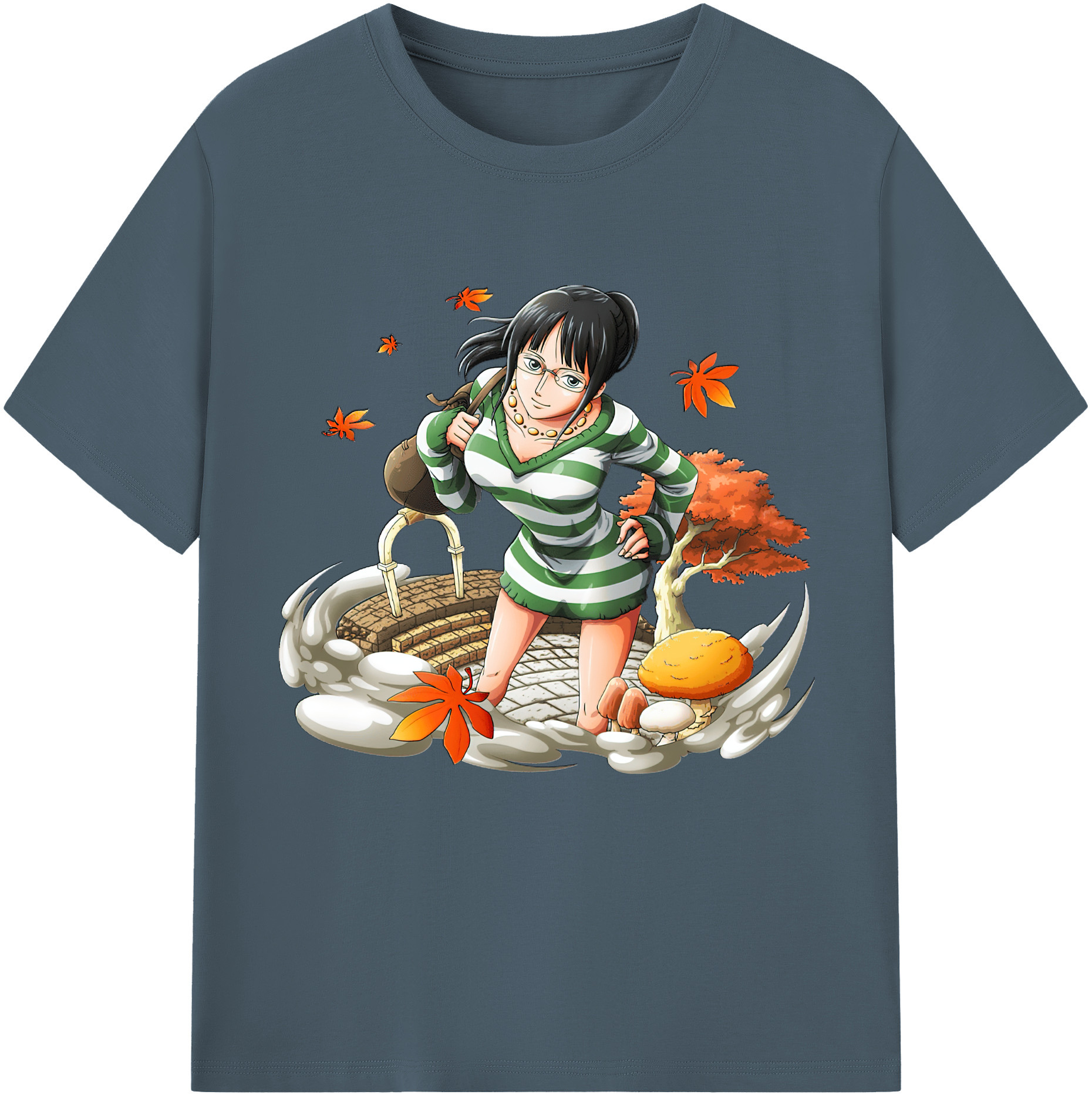 ワンピース ニコ・ロビン ONE PIECE Nico Robin 綿100％半袖Tシャツ（フロントプリント）